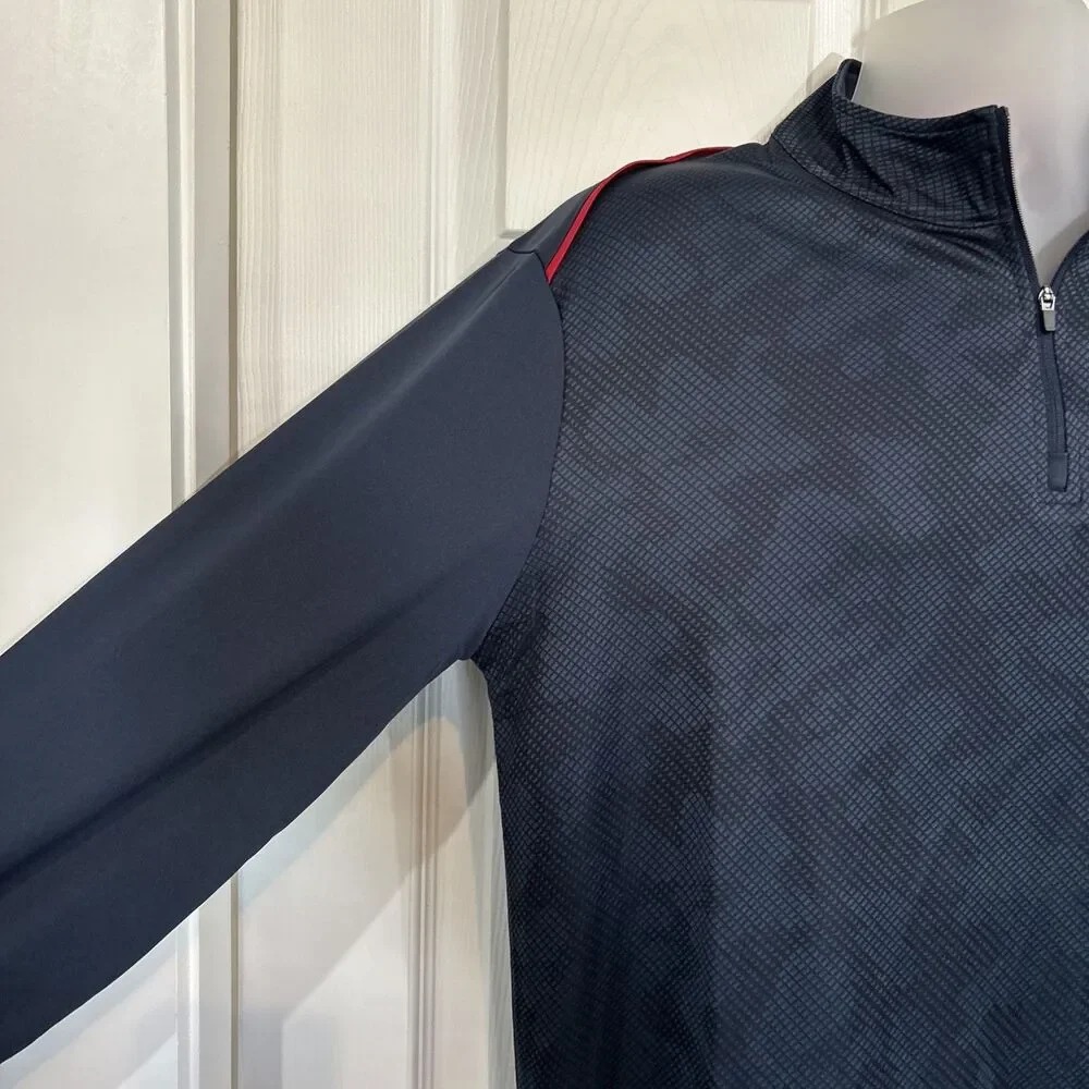 NFL Team Apparel Men's L Houston Texans 1/4 Zip LS Performance Top Shirt